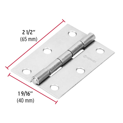 Bisagra rectangular 2-1/2' acero pulido, HERMEX | BR-250 | 43188