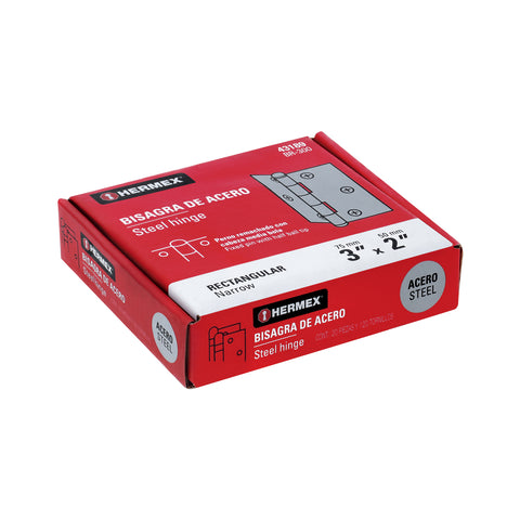 Bisagra rectangular 3' acero pulido, HERMEX | BR-300 | 43189