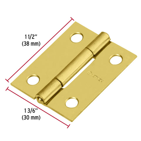 Bisagra rectangular 1-1/2' acero latonado, HERMEX | BR-151 | 43193