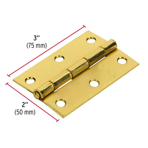 Bisagra rectangular 3' acero latonado, HERMEX | BR-301 | 43196