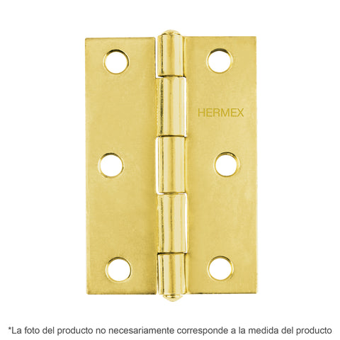 Bisagra rectangular 4' acero latonado, HERMEX | BR-401 | 43198