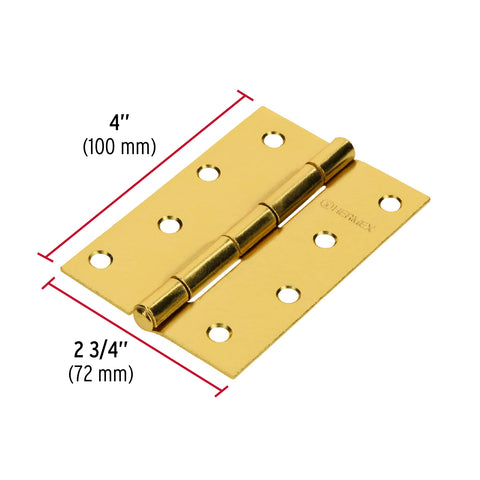Bisagra rectangular 4' acero latonado, HERMEX | BR-401 | 43198