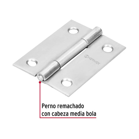 Bisagra rectangular 2' acero inoxidable, HERMEX | BR-204 | 43201