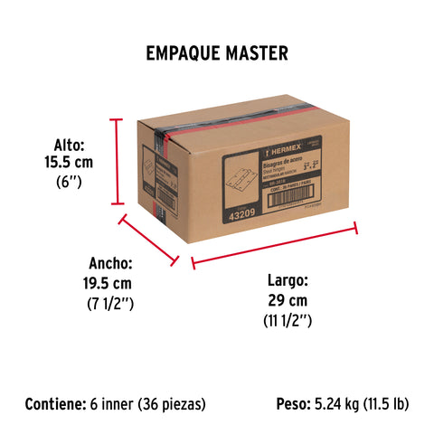 Bolsa con 2 bisagras rectangulares 3', acero latonado | BR-301B | 43209
