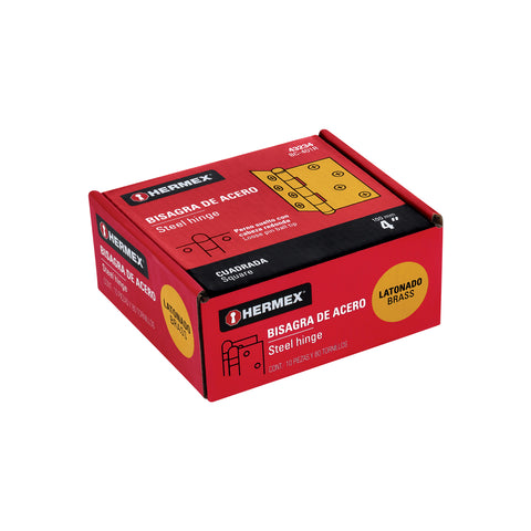 Bisagra cuadrada 4', latonado, cabeza redonda, HERMEX | BC-401R | 43234