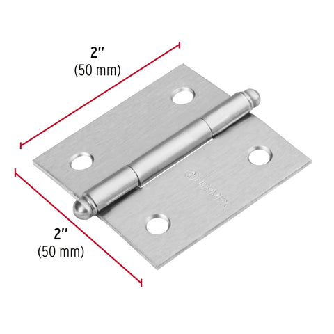 Bisagra cuadrada 2', satinado, cabeza redonda, HERMEX | BC-203R | 43254