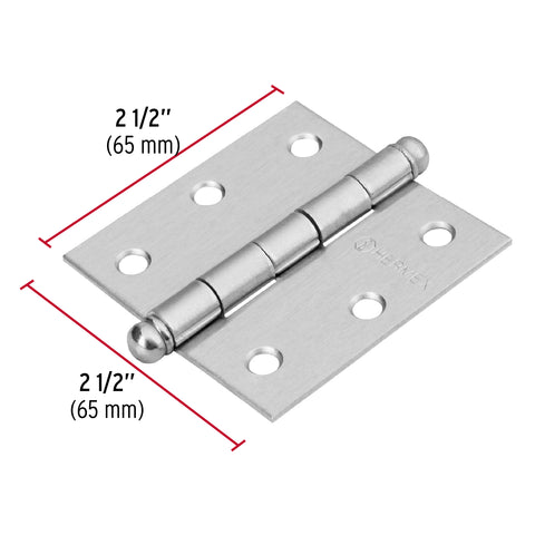 Bisagra cuadrada 2-1/2', satinado, cabeza redonda, HERMEX | BC-253R | 43255
