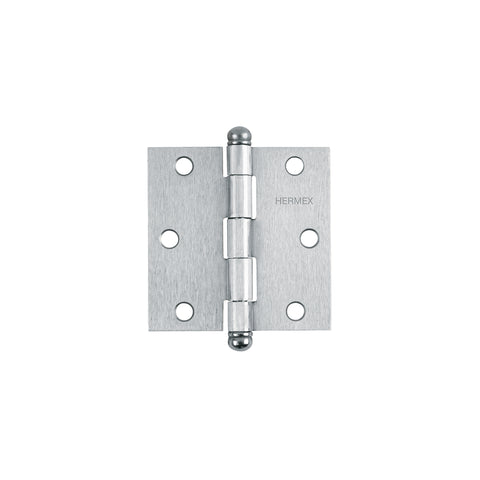 Bisagra cuadrada 3', satinado, cabeza redonda, HERMEX | BC-303R | 43256