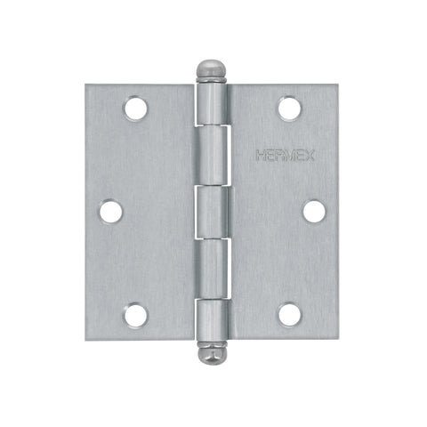 Bisagra cuadrada 3-1/2', satinado, cabeza redonda, HERMEX | BC-353R | 43257
