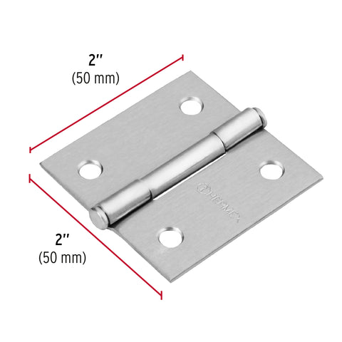 Bisagra cuadrada 2', satinado, cabeza plana, HERMEX | BC-203P | 43259