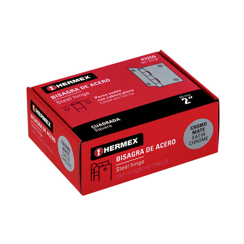 Bisagra cuadrada 2', satinado, cabeza plana, HERMEX | BC-203P | 43259
