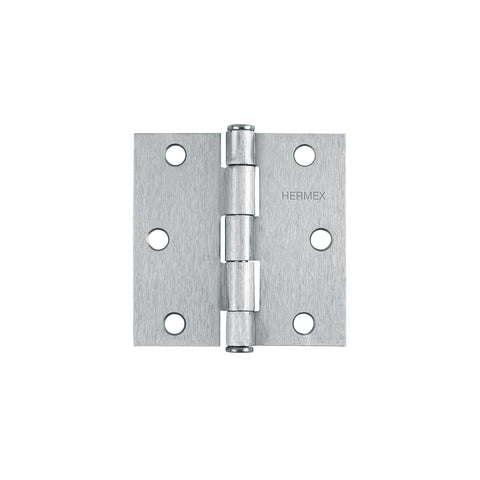 Bisagra cuadrada 3', satinado, cabeza plana, HERMEX | BC-303P | 43261