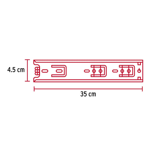 Bolsa con 2 correderas extensión 35 cm p/cajón, ancho 4.5 cm | COR-435 | 43271