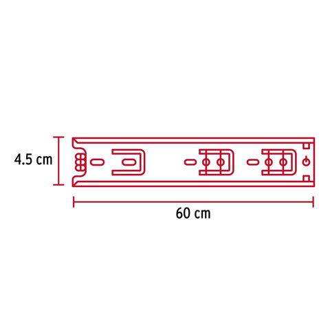 Bolsa con 2 correderas extensión 60 cm p/cajón, ancho 4.5 cm | COR-460 | 43276