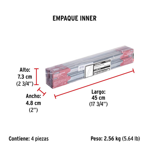 Bolsa con 2 correderas extensión 45 cm p/cajón, ancho 3.5 cm | COR-345 | 43287