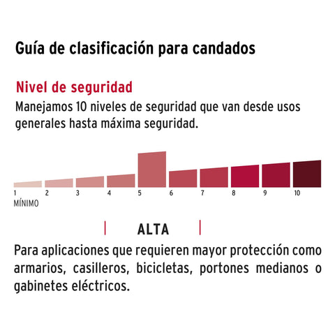 Candado de hierro 40 mm con coraza, llave anti-ganzúa | CHR-40A | 43312