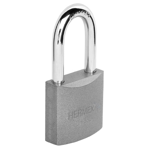 Candado de hierro 38 mm gancho largo en caja, HERMEX | CH-38L | 43323