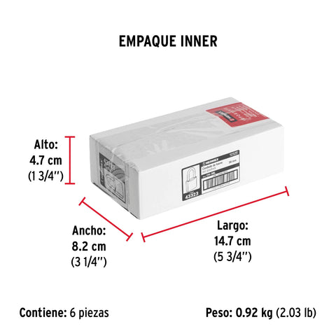 Candado de hierro 38 mm gancho largo en caja, HERMEX | CH-38L | 43323