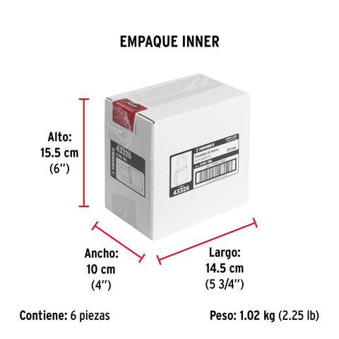 Candado de hierro 38 mm gancho largo en blíster, HERMEX | CHB-38L | 43326