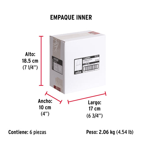 Candado de hierro 50 mm gancho largo en blíster, HERMEX | CHB-50L | 43328