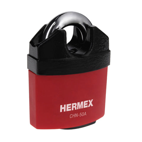 Candado de hierro 50 mm gancho protegido, llave anti-ganzúa | CHN-50A | 43340
