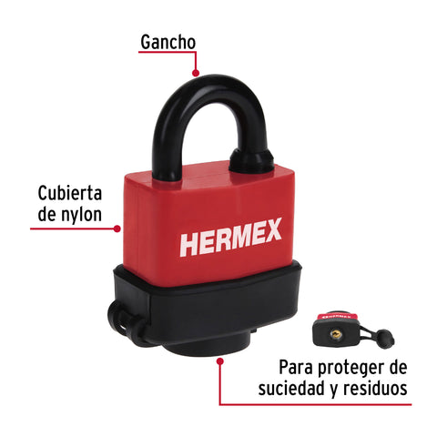 Candado laminado, recubierto de plástico, 40mm, blister | CMR-40 | 43367