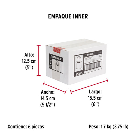 Blíster con 4 candados de latón de 40mm con gancho corto | CL-40X4 | 43445