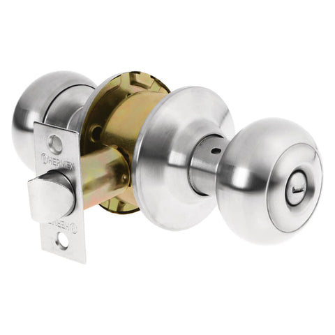 Cerradura tipo oval para baño, cromo mate, HERMEX | CEPO-32B | 43450