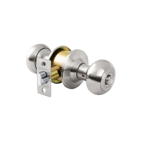 Cerradura tipo oval para recámara, cromo mate, HERMEX | CEPO-32R | 43452