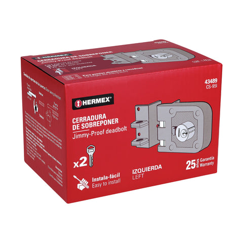 Cerradura sobreponer, puerta corrediza, instala-fácil, izq. | CS-95I | 43489