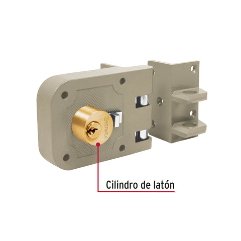 Cerradura sobreponer, puerta corrediza, clásica, derecha | CS-65D | 43493