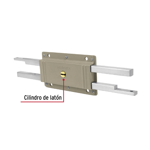 Cerradura doble barra, doble cerrojo, HERMEX | CB-32 | 43501