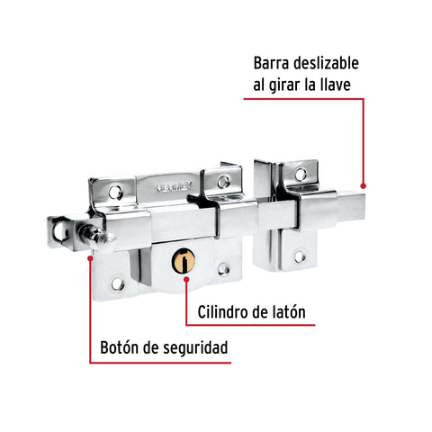 Cerradura de barra fija, derecha, HERMEX | CB-40D | 43505