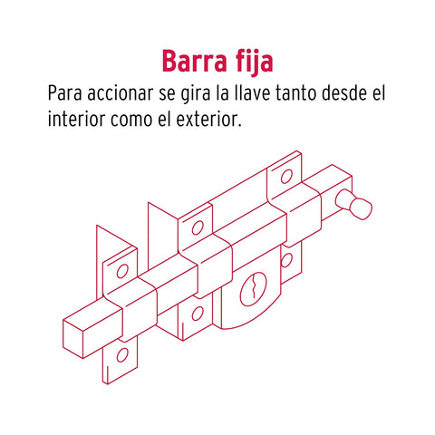 Cerradura de barra fija, derecha, HERMEX | CB-40D | 43505