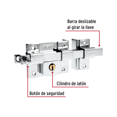 Cerradura de barra fija, derecha, blíster, HERMEX | CB-40DB | 43506