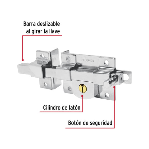 Cerradura de barra fija, izquierda, HERMEX | CB-40I | 43507