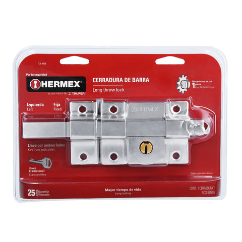 Cerradura de barra fija, izquierda, blíster, HERMEX | CB-40IB | 43508
