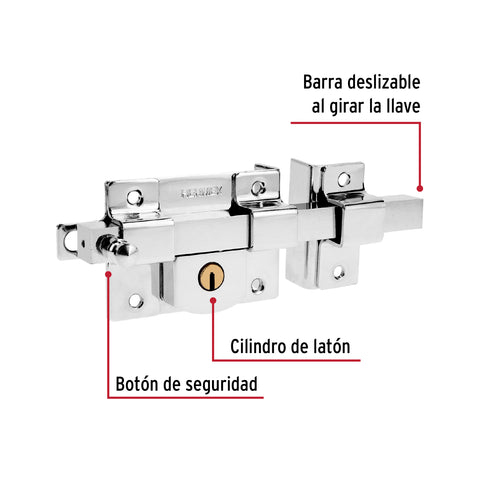 Cerradura de barra libre, derecha, blíster, HERMEX | CB-45DB | 43517