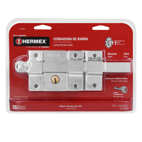 Cerradura de barra libre, derecha, blíster, HERMEX | CB-45DB | 43517