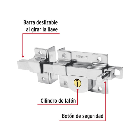 Cerradura de barra libre, izquierda, HERMEX | CB-45I | 43518