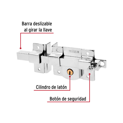 Cerradura de barra libre, izquierda, blíster, HERMEX | CB-45IB | 43519