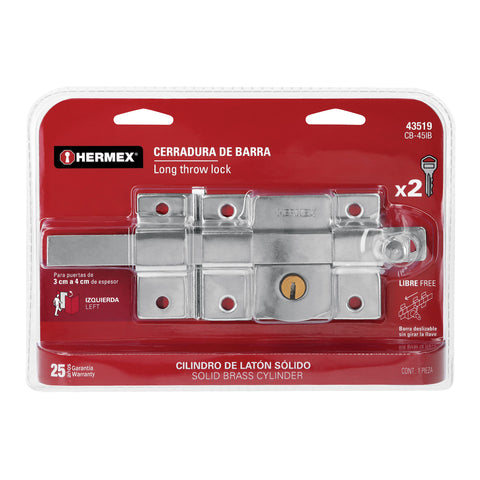 Cerradura de barra libre, izquierda, blíster, HERMEX | CB-45IB | 43519