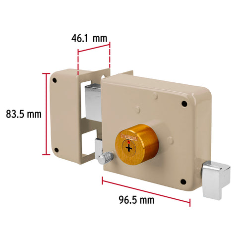 Cerradura sobreponer izquierda clásica, llave tetra, blíster | CS-80IB | 43531
