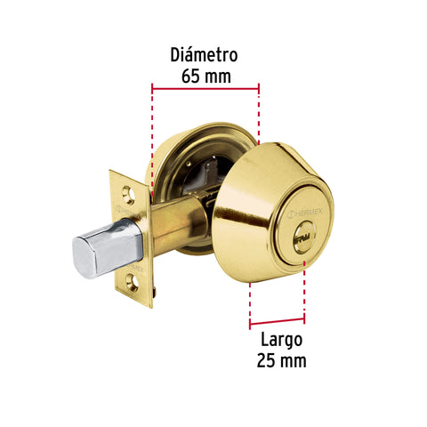 Cerrojo llave-mariposa latón brillante, llave de puntos | CERO-11 | 43591