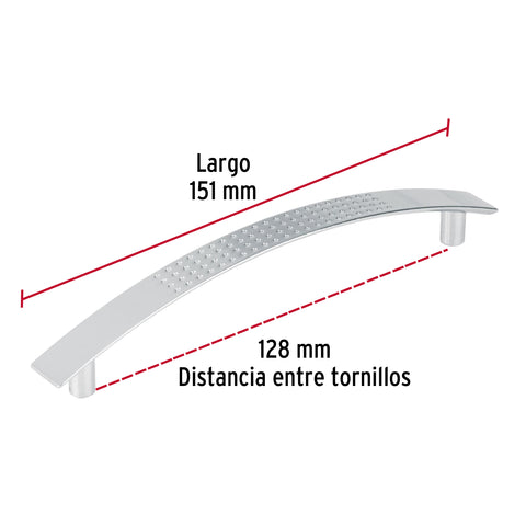 Jaladera de 128mm, línea Contempo, níquel, HERMEX | JAL-0112 | 43609