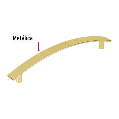 Jaladera de 128mm, línea Contempo latón brillante, HERMEX | JAL-0122 | 43610