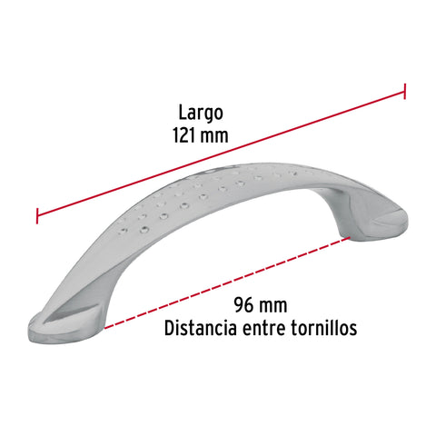 Jaladera de 96mm, línea Elipse, níquel, HERMEX | JAL-1212 | 43620