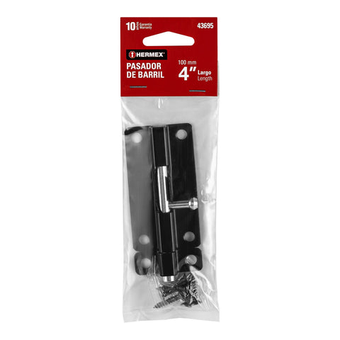 Pasador de barril 4' de acero acabado negro, HERMEX | PAS-46 | 43695