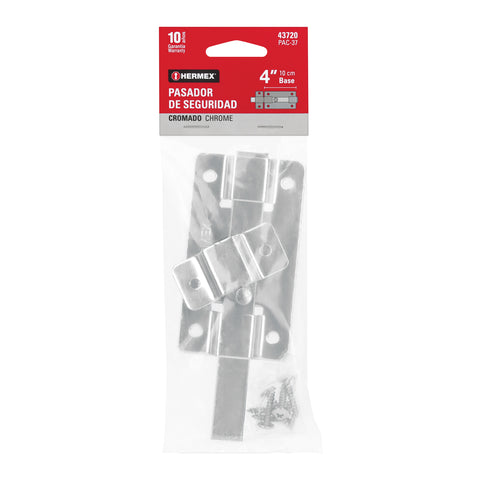 Pasador de barra plana 4' acabado cromo, HERMEX | PAC-37 | 43720