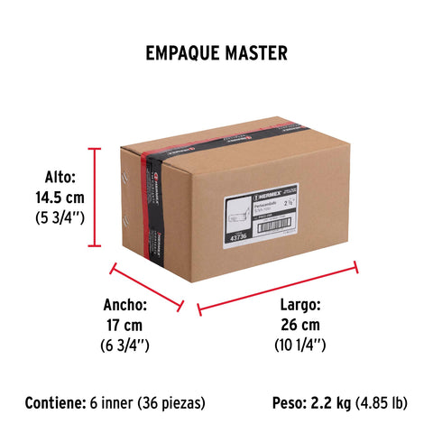Portacandado de acero zincado 2-1/2', HERMEX | POCZ-250 | 43736